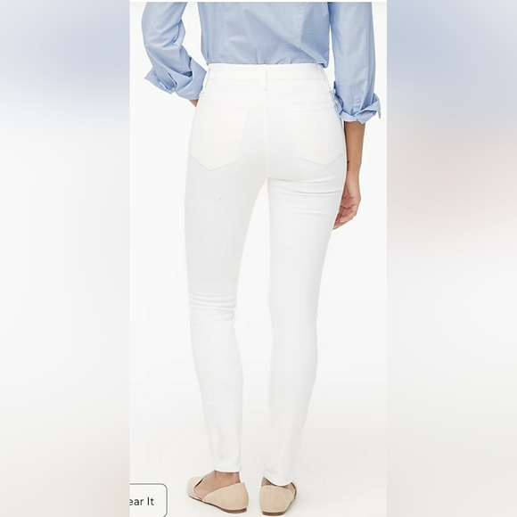 J Crew Factory NWT Petite 9" Mid-Rise Skinny Jeans in White Wash Size 27P - Picture 2 of 8